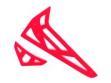 Fusuno Neon RED Fiberglass Horizontal/Vertical Fin