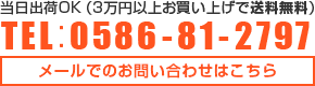 当日出荷OK(3万円以上お買い上げで送料無料)TEL：0586-81-2797 / メールでのお問い合わせ